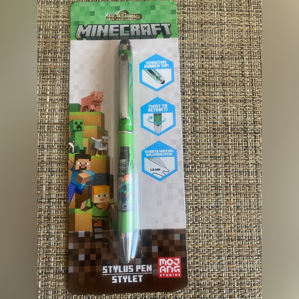 Minecraft Green Stylus Pen with Ballpoint - Mojang